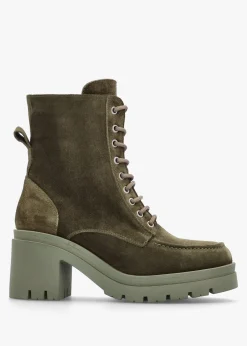 Best DANIEL Bella Green Suede Block Heel Ankle Boots
