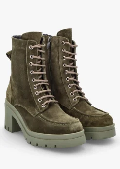 Best DANIEL Bella Green Suede Block Heel Ankle Boots