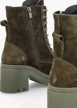 Best DANIEL Bella Green Suede Block Heel Ankle Boots