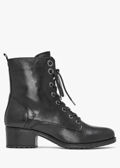 Online MODA IN PELLE Bezzie Black Leather Block Heel Ankle Boots