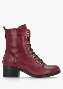 Best MODA IN PELLE Bezzie Burgundy Leather Block Heel Ankle Boots