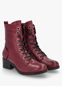 Best MODA IN PELLE Bezzie Burgundy Leather Block Heel Ankle Boots