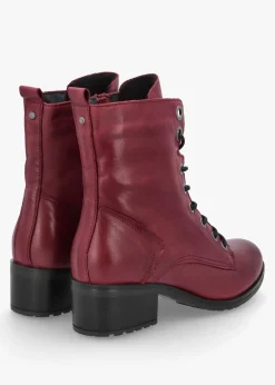 Best MODA IN PELLE Bezzie Burgundy Leather Block Heel Ankle Boots
