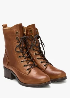 Sale MODA IN PELLE Bezzie Tan Leather Block Heel Ankle Boots