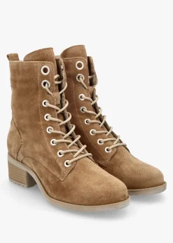 Online MODA IN PELLE Bezzie Taupe Suede Block Heel Ankle Boots