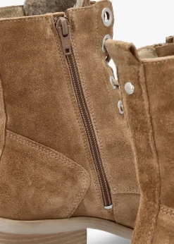 Online MODA IN PELLE Bezzie Taupe Suede Block Heel Ankle Boots