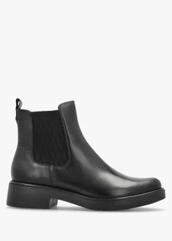 Online CAPRICE Black Leather Ankle Boots