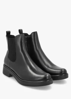 Online CAPRICE Black Leather Ankle Boots