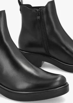 Online CAPRICE Black Leather Ankle Boots