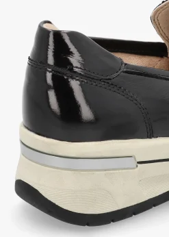 Outlet CAPRICE Black Patent Leather Sporty Loafers