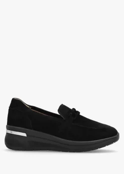 Best CAPRICE Black Suede Sporty Loafers