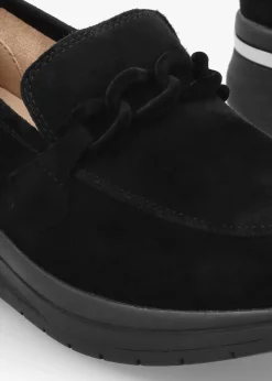 Best CAPRICE Black Suede Sporty Loafers