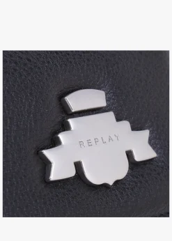Online REPLAY Black Trifold Wallet