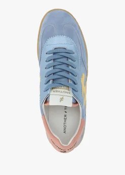 Sale ANOTHER TREND Blue Suede & Metallic Leather Trainers
