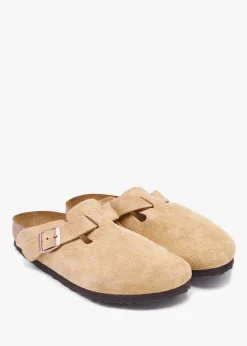 Best BIRKENSTOCK Boston Latte Cream Suede Leather Clogs
