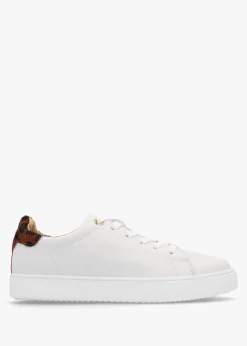 Online MODA IN PELLE Brandie White Leather Leopard Ankle Tab Trainers