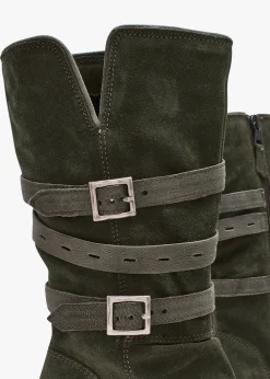 Hot MODA IN PELLE Brendie Khaki Suede Block Heel Calf Boots