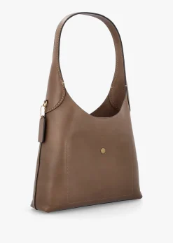 Outlet COACH Brooklyn 28 Dark Stone Leather Shoulder Bag