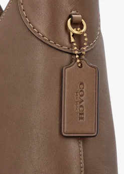 Outlet COACH Brooklyn 28 Dark Stone Leather Shoulder Bag