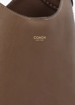 Outlet COACH Brooklyn 28 Dark Stone Leather Shoulder Bag