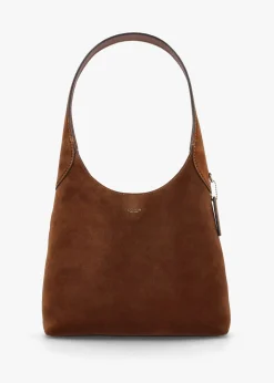 Online COACH Brooklyn 28 Warm Brown Suede Shoulder Bag