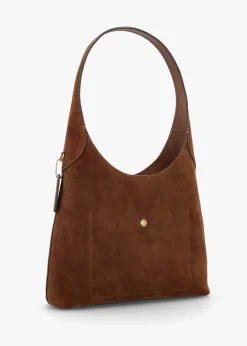 Online COACH Brooklyn 28 Warm Brown Suede Shoulder Bag