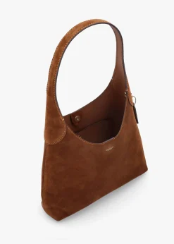 Online COACH Brooklyn 28 Warm Brown Suede Shoulder Bag