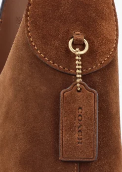 Online COACH Brooklyn 28 Warm Brown Suede Shoulder Bag