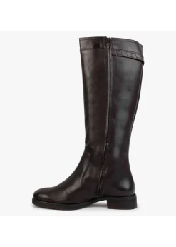 New MANAS Brown Leather Knee High Boots