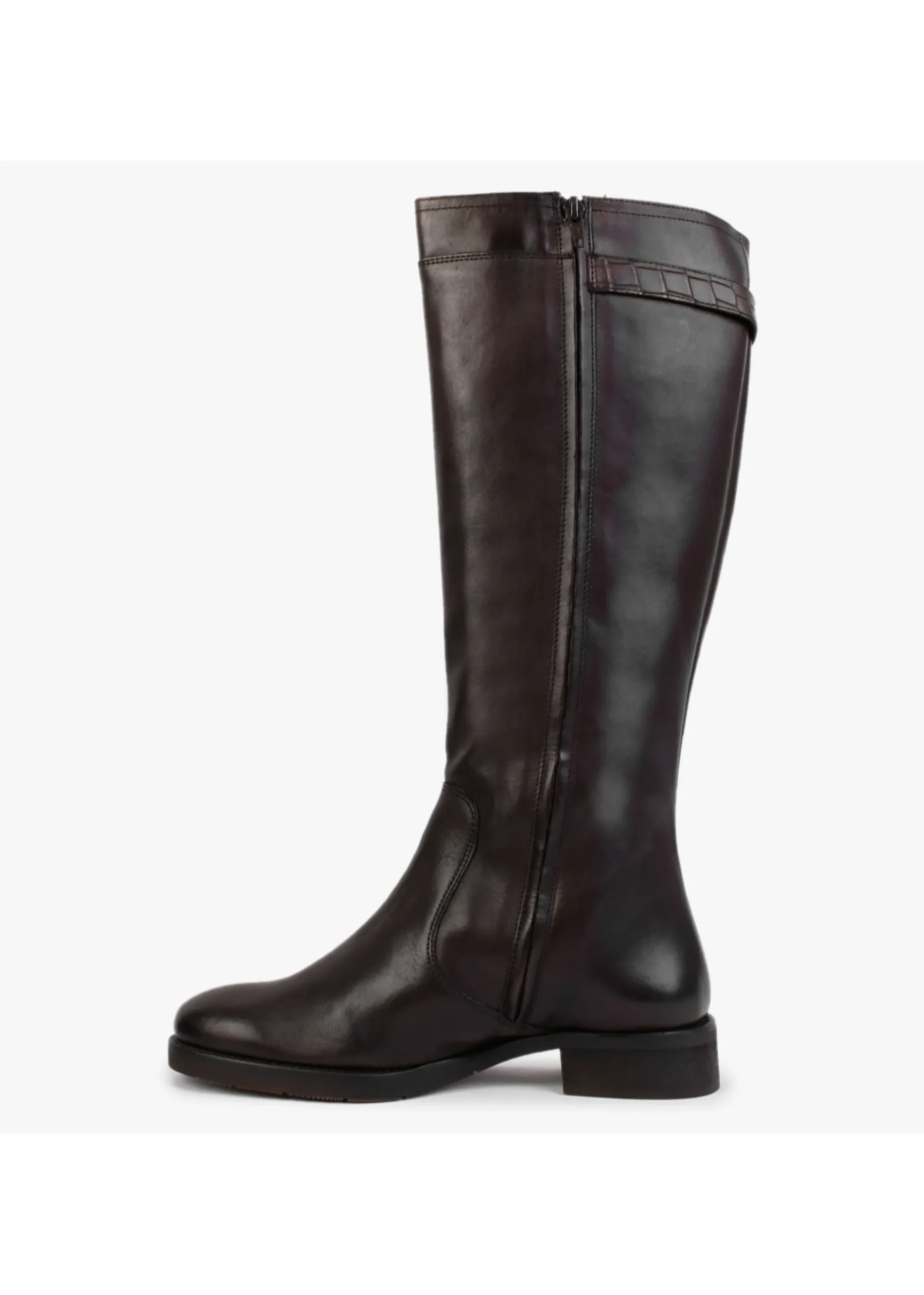 New MANAS Brown Leather Knee High Boots