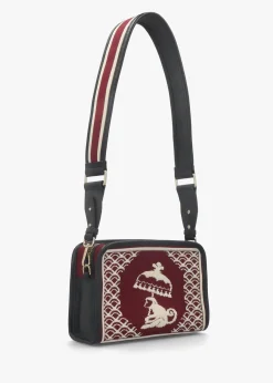 Fashion MY BEST BAG Burgundy Monkey Tapestry Cross-Body Bag