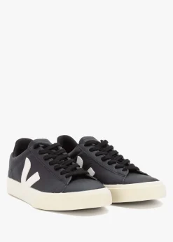 Discount VEJA Campo Chromefree Leather Black White Trainers