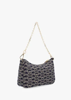 Best EMPORIO ARMANI Canvas Jacquard Denim Baguette Bag