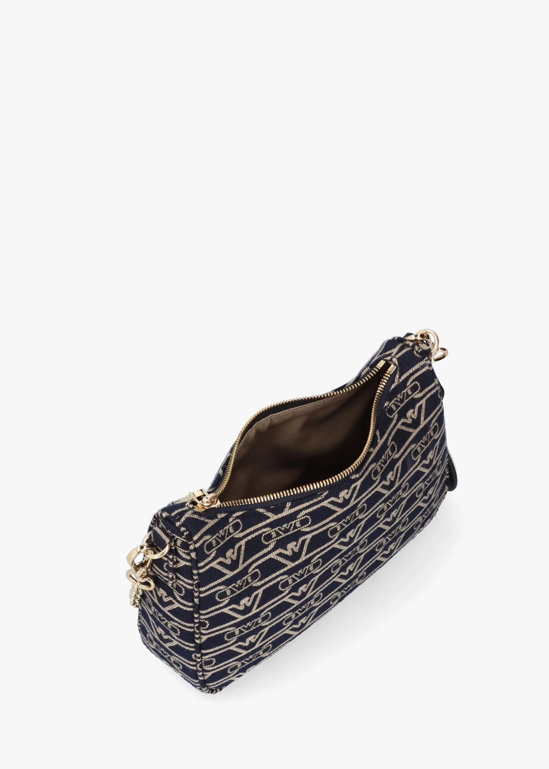 Best EMPORIO ARMANI Canvas Jacquard Denim Baguette Bag