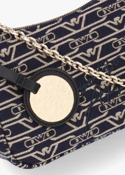 Best EMPORIO ARMANI Canvas Jacquard Denim Baguette Bag