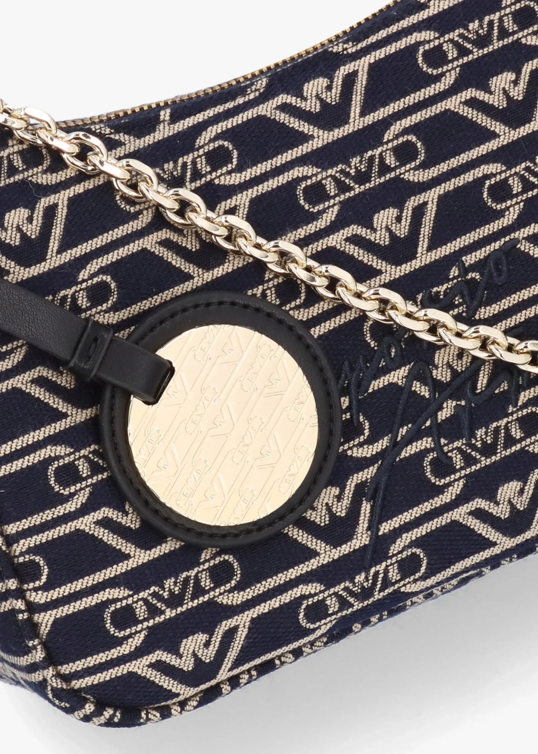 Best EMPORIO ARMANI Canvas Jacquard Denim Baguette Bag