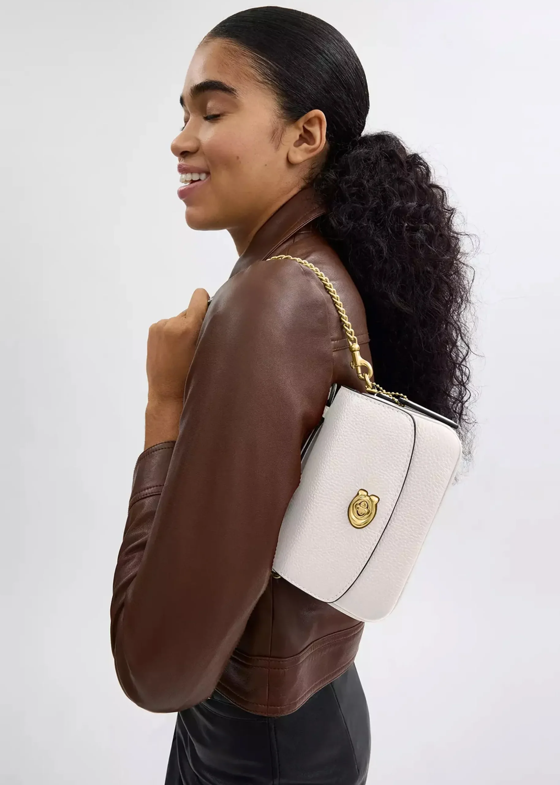 Best COACH Cassie 17 Chalk Leather Cross-Body Bag