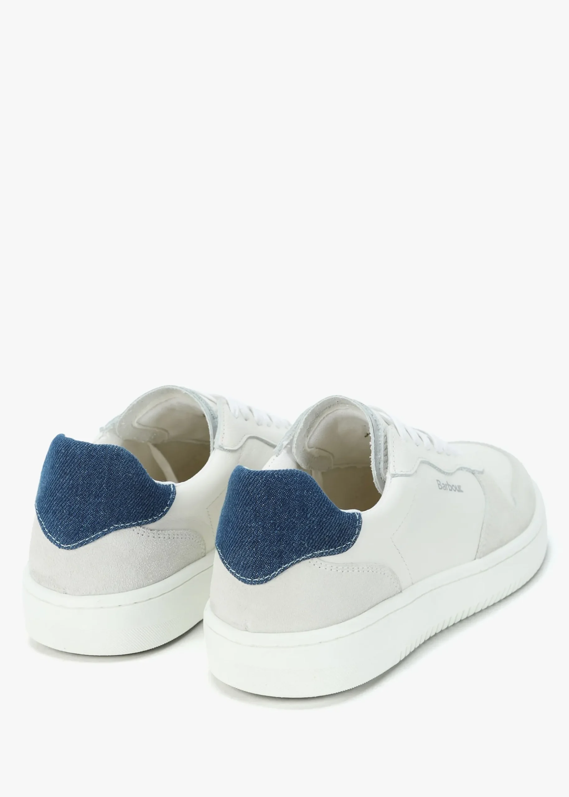 Outlet BARBOUR Celeste White & Chambray Leather Trainers