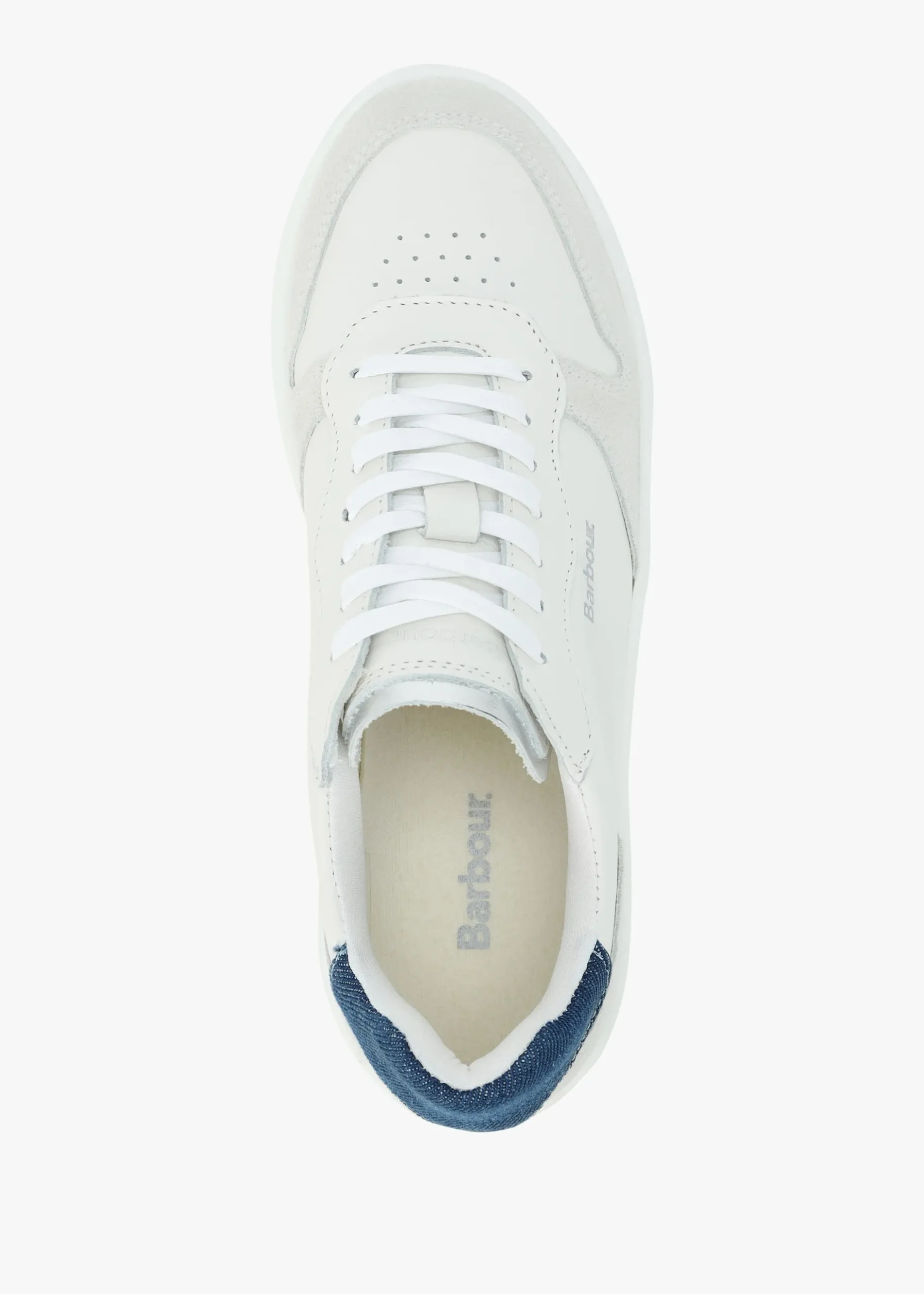 Outlet BARBOUR Celeste White & Chambray Leather Trainers