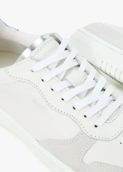 Outlet BARBOUR Celeste White & Chambray Leather Trainers