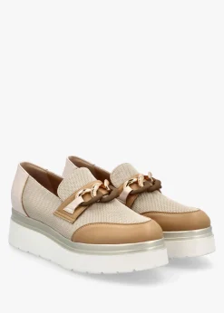 Clearance DANIEL Chainy Beige Link Chain Flatform Loafers