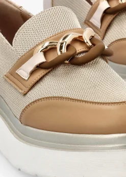 Clearance DANIEL Chainy Beige Link Chain Flatform Loafers