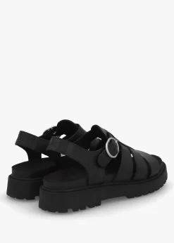 Best TIMBERLAND Clairemont Way Black Leather Fisherman Sandals