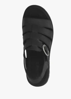 Best TIMBERLAND Clairemont Way Black Leather Fisherman Sandals