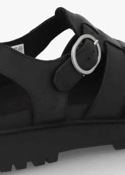 Best TIMBERLAND Clairemont Way Black Leather Fisherman Sandals