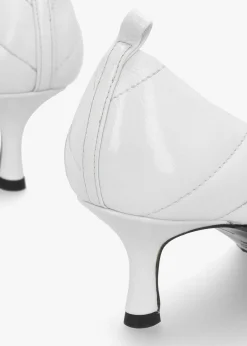 Best PREZIOSO Coda White Patent Leather Court Shoes