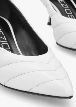 Best PREZIOSO Coda White Patent Leather Court Shoes