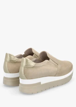 Hot DANIEL Commy Beige Suede Flatform Wedge Shoes