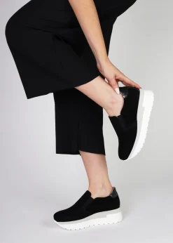 Best DANIEL Commy Black Suede Flatform Wedge Shoes