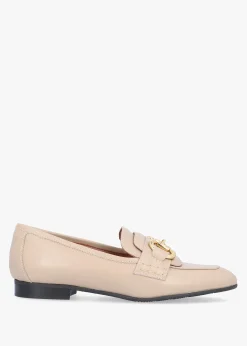 Hot EVALUNA Compact Taupe Leather Loafers